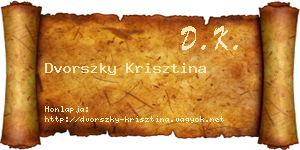 Dvorszky Krisztina névjegykártya