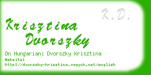 krisztina dvorszky business card